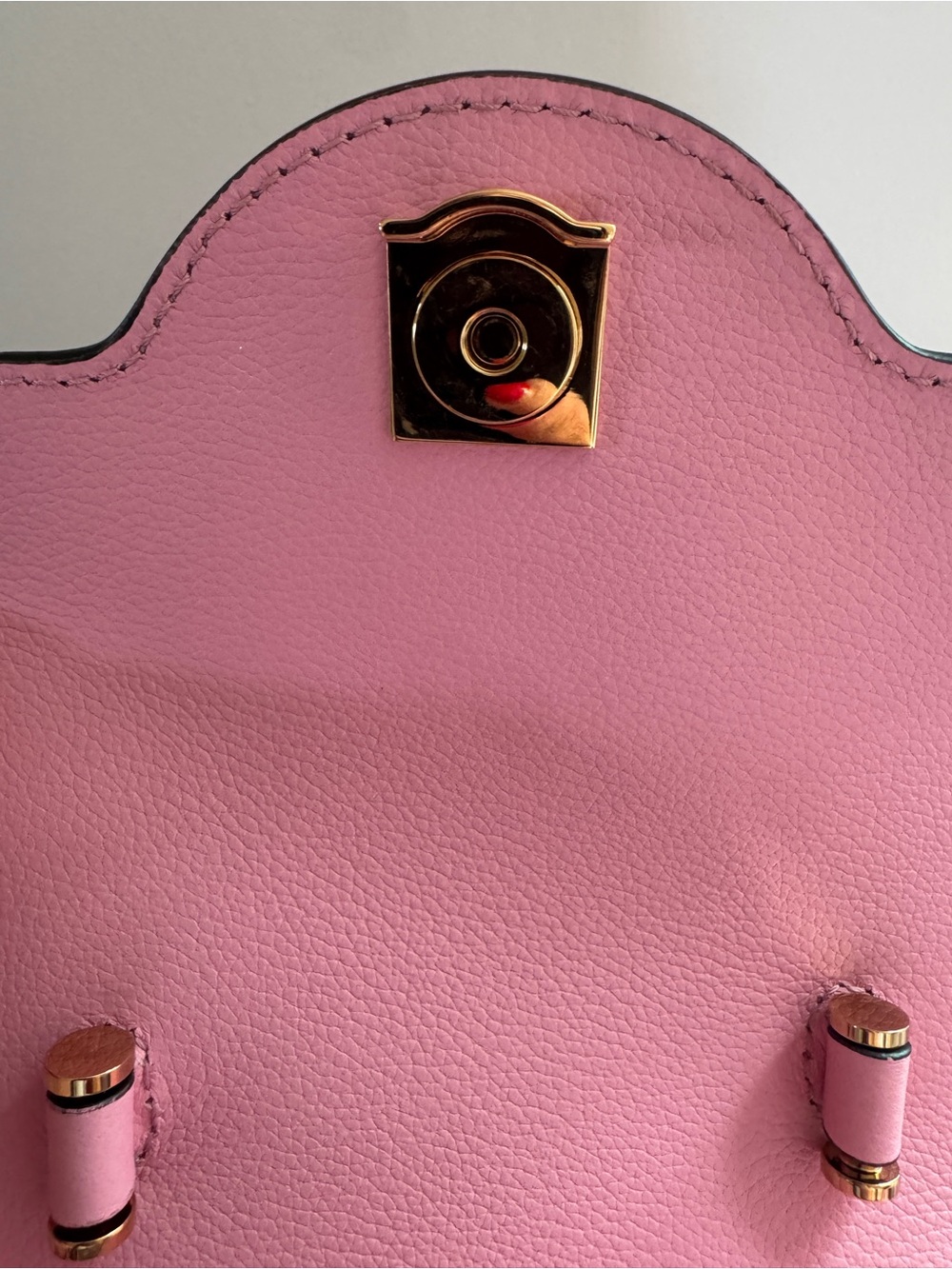 Versace La Medusa Small Pink Leather Top-Handle Bag with Chain Strap - Picture 8 of 12
